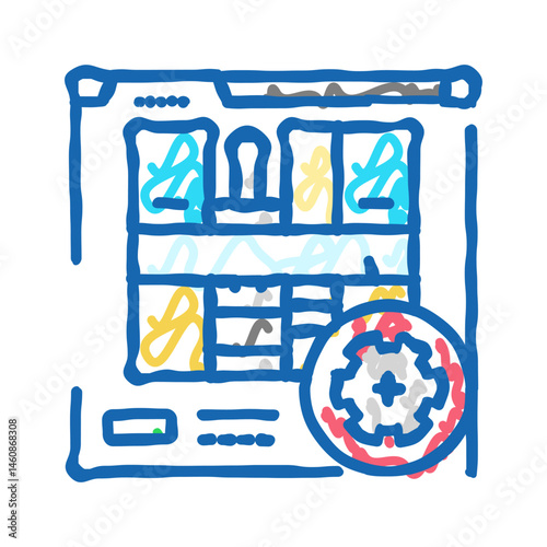 kitchen redesign interior icon doodle illustration