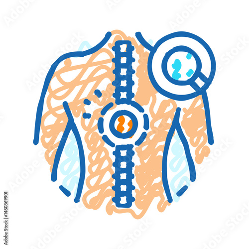 spinal cord analysis icon doodle illustration