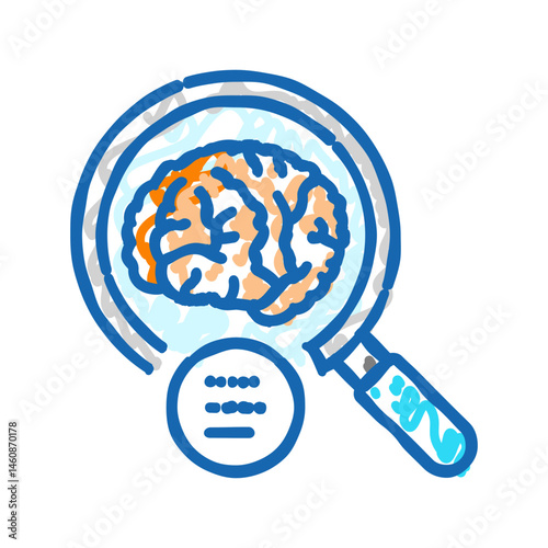 brain research neurologist icon doodle illustration
