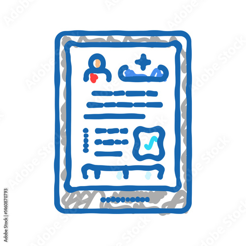 patient records icon doodle illustration