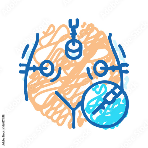 laparoscopic surgery icon doodle illustration
