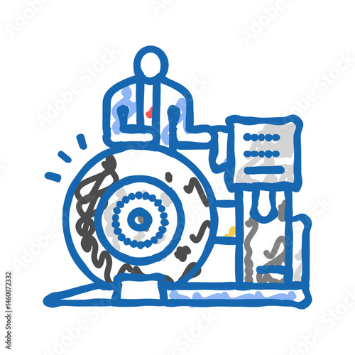 brake testing aircraft icon doodle illustration