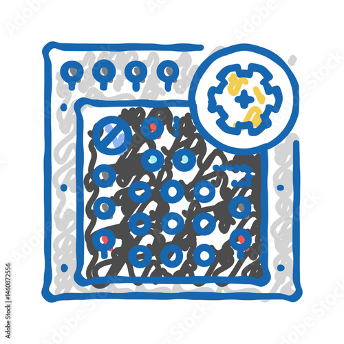 avionics testing aircraft icon doodle illustration