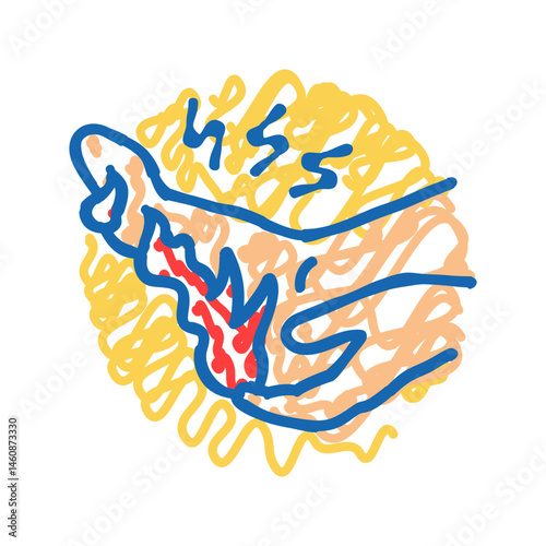 excessive hunger disease symptom icon doodle illustration