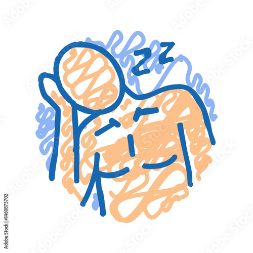persistent fatigue disease symptom icon doodle illustration