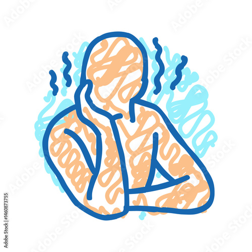 difficulty focusing disease symptom icon doodle illustration