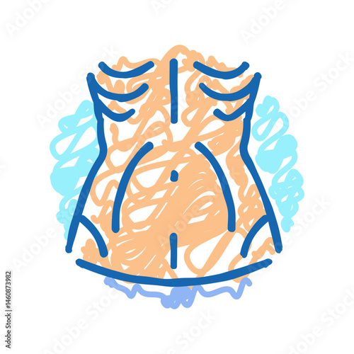 sudden weight loss disease symptom icon doodle illustration