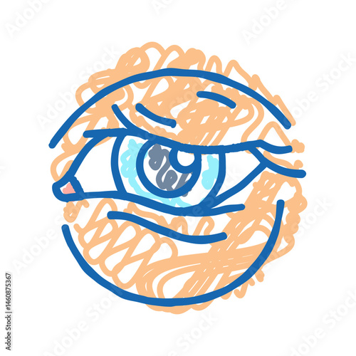 swollen red eyes disease symptom icon doodle illustration