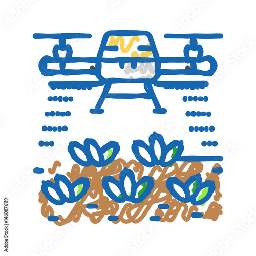 pest control drone icon doodle illustration