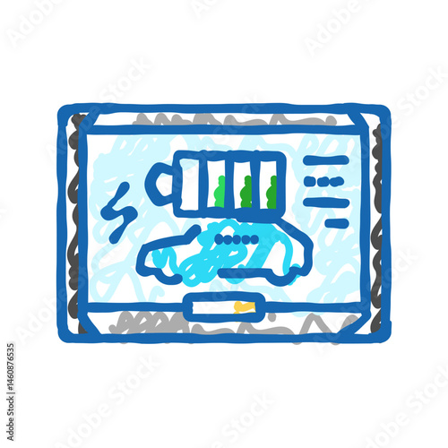 battery indicator electric icon doodle illustration