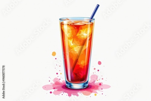 Wallpaper Mural create a watercolor tumbler mockup featuring a drink in brilliant amber tones, the subject should be positioned at the top with ample copy space at the bottom for text overlay Torontodigital.ca