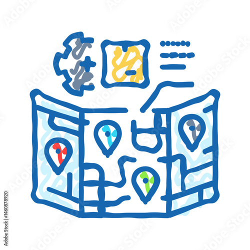 shipping coordination logistic manager icon doodle illustration