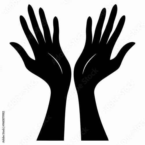 Female hands vector on white background.