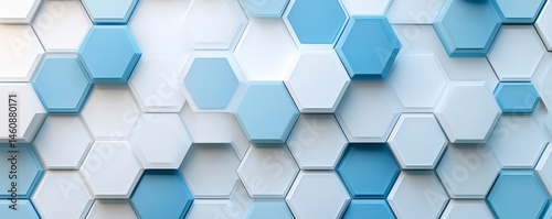 sleek banner showcasing a hexagonal circuit board pattern in shades of blue and white, suitable for tech and innovation themes, Generative AI