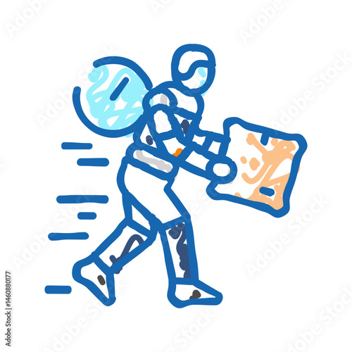 indoor navigation autonomous delivery icon doodle illustration