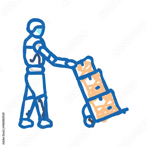 last mile delivery icon doodle illustration