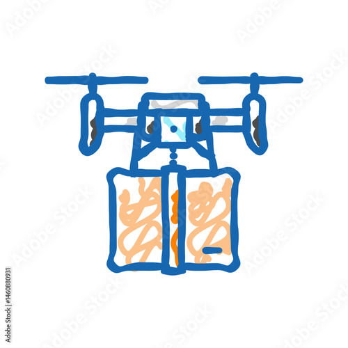 delivery drone icon doodle illustration