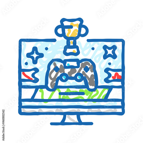 awards game development icon doodle illustration