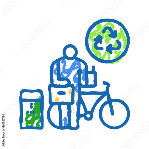 zero waste lifestyle green living icon doodle illustration