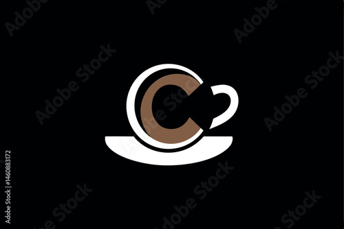 cafe cup vector logo design concept