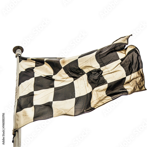 Racing Flag Isolated on Transparent Background photo