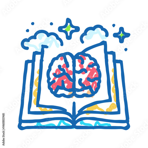 mindful journaling mental health icon doodle illustration