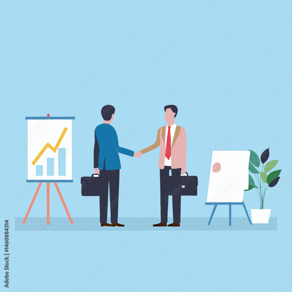 Obraz premium business man and woman holding blank board