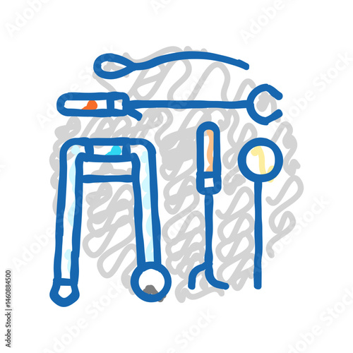 adaptive equipment occupational therapist icon doodle illustration