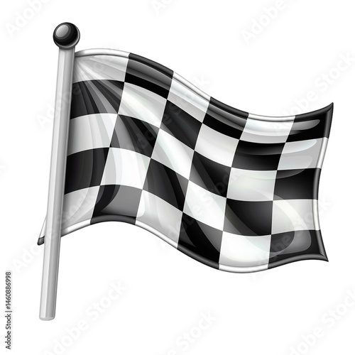 Racing Flag Isolated on Transparent Background photo