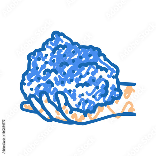 kinetic sand fidget toy icon doodle illustration