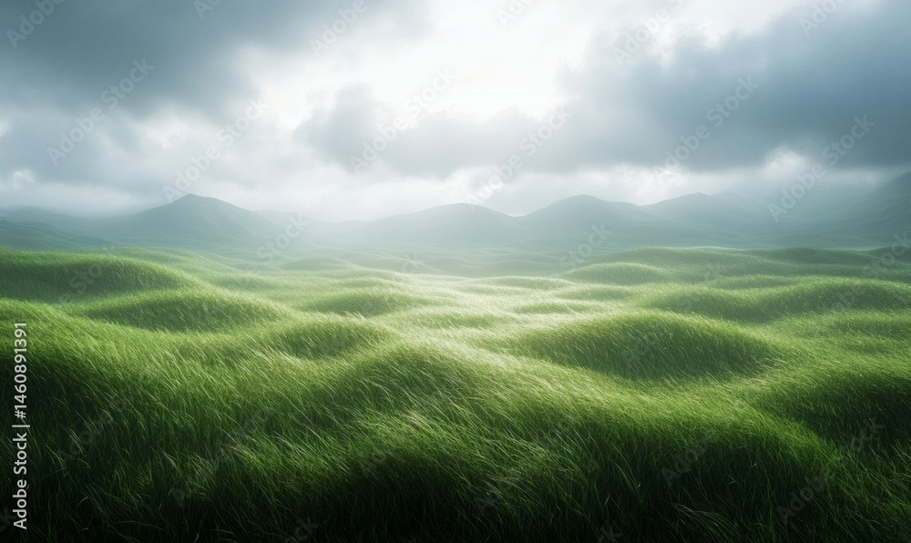 Expansive green grassland under overcast sky showing undulating natural texture wind movement and isolated field pattern in nature landscape photography view,
Expansive green grassland under overcast sky showing undulating natural texture wind movement and isolated field pattern in nature landscape photography view,