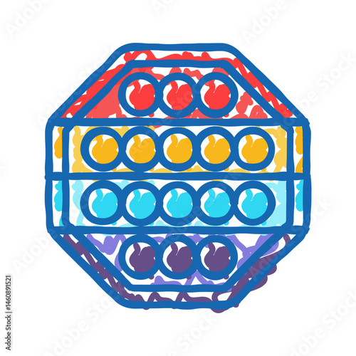 pop bubble fidget toy icon doodle illustration