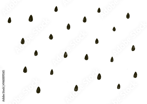 スイカの種　雨粒　ドット