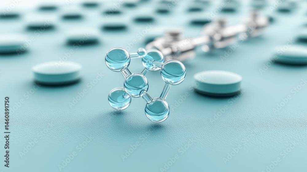 Molecular Structure Medicine Pills Healthcare Science Pharmacy 3D Render