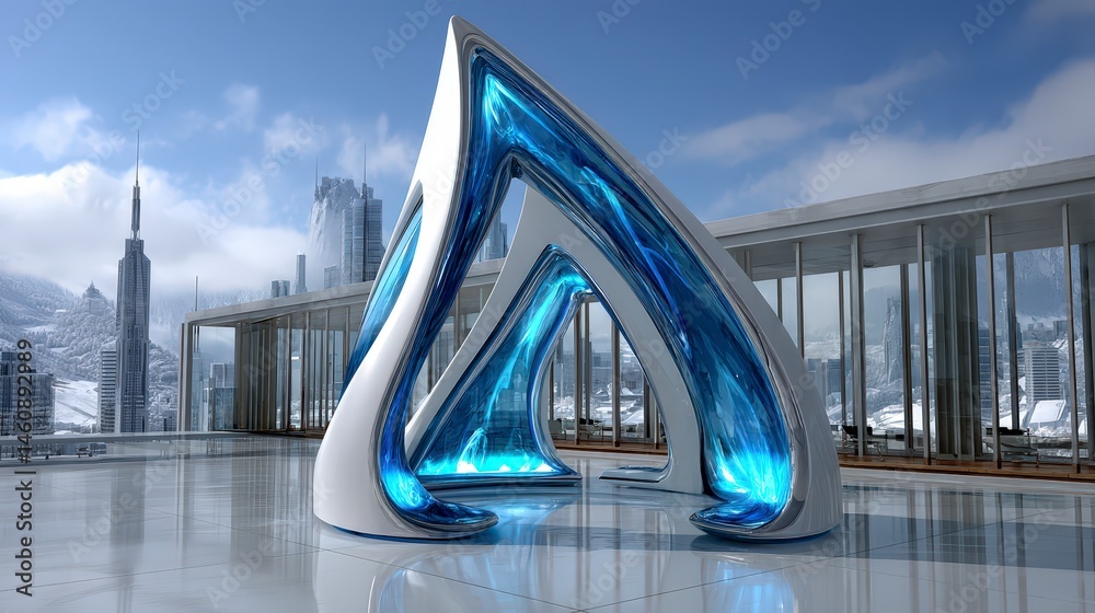 Futuristic Architecture Abstract Chrome Arch Modern Cityscape