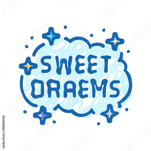 sweet dreams sleep night icon doodle illustration