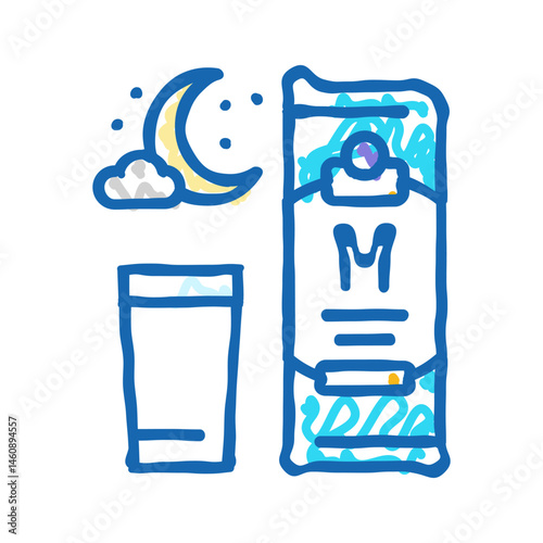 nightcap drink sleep night icon doodle illustration