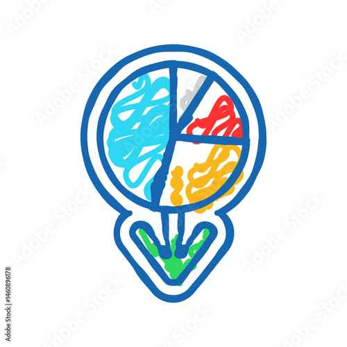diagram loading statistical data icon doodle illustration