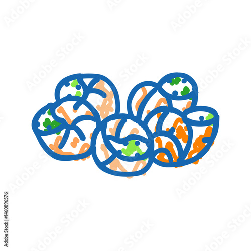 escargot dish french cuisine icon doodle illustration