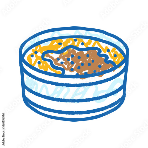 creme brulee french cuisine icon doodle illustration