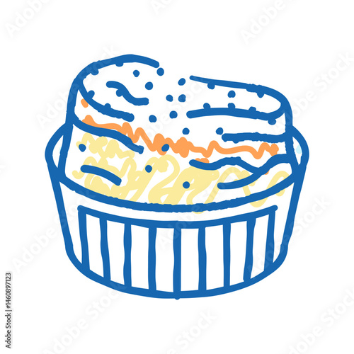 french cuisine souffle icon doodle illustration