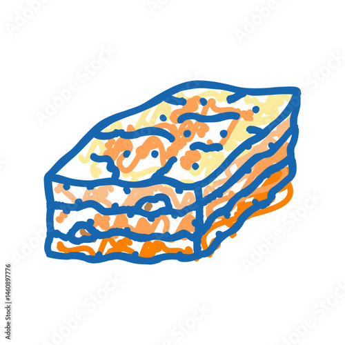 baklava pastry greek cuisine icon doodle illustration