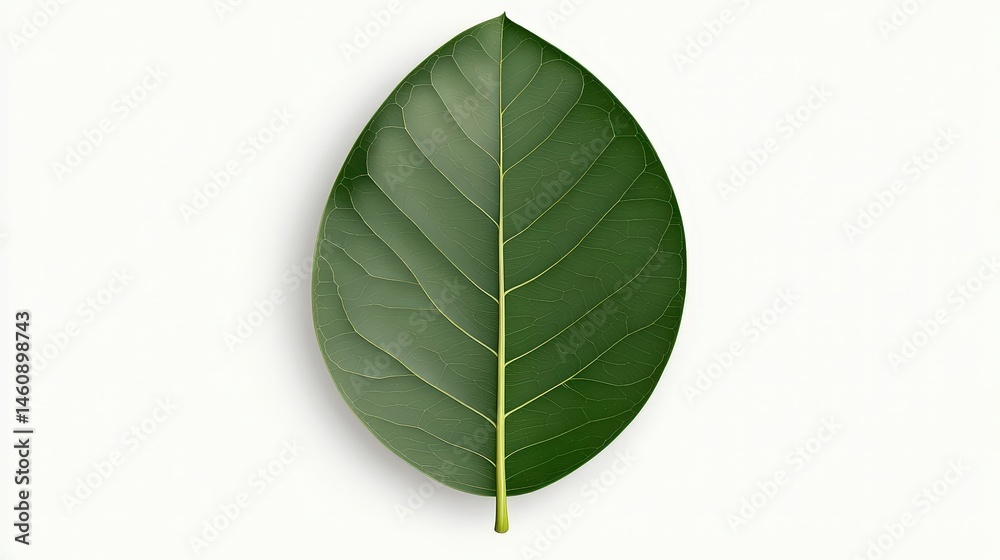 Single Green Leaf Nature Botany Plant Ecology Minimalist Isolated Background Orga