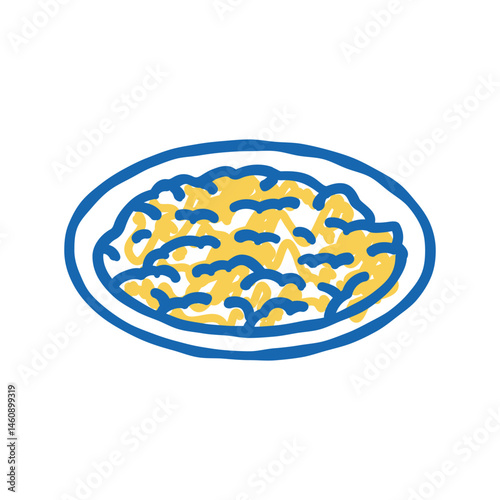 risotto milanese italian cuisine icon doodle illustration