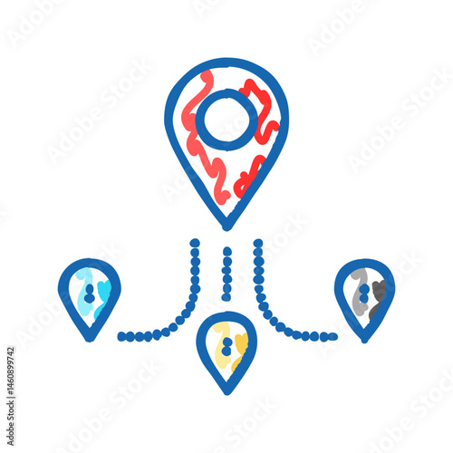 track airplane pointer place icon doodle illustration