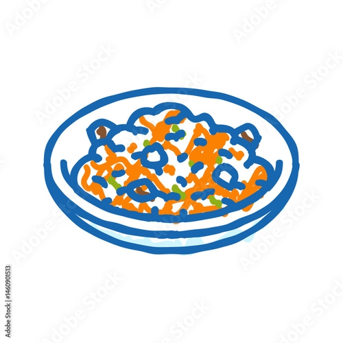 kisir turkish cuisine icon doodle illustration