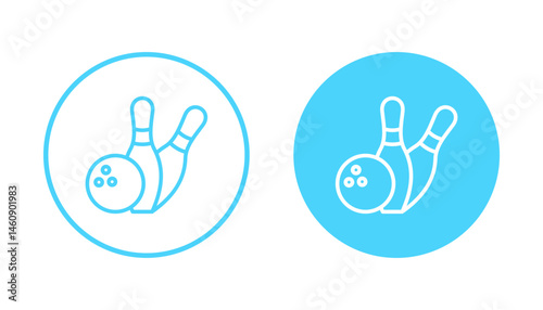 Bowling icon vector. bowling ball and pin sign and symbol.