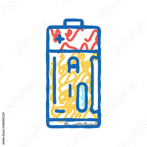 alkaline battery icon doodle illustration