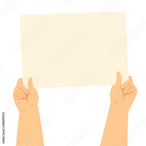 Youthful hands holding a blank protest sign, expressing solidarity
