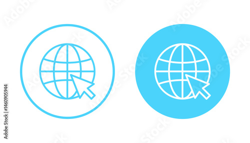Web icon vector. go to web sign and symbol. web click icon. Global search icon